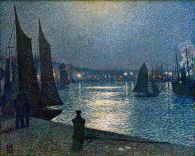 Th. V. Rysselberghe, noite de luar em Boulogne de Théo van Rysselberghe